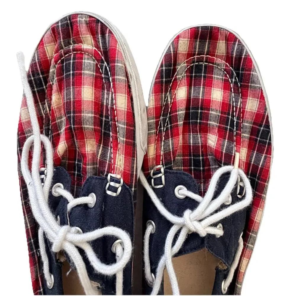 Polo Ralph Lauren Red White Blue Boat Shoes Mens 13 D Preppy 4th July Coastal